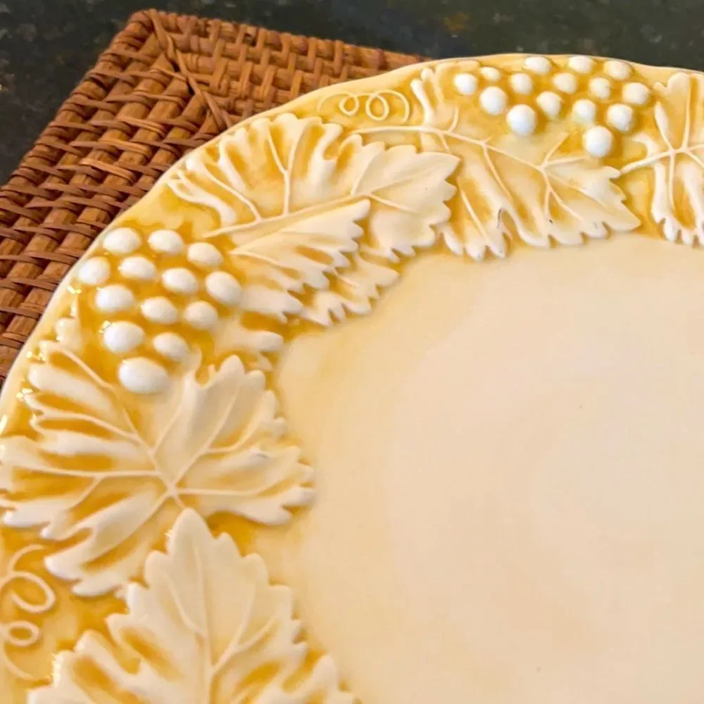 2 Williams Sonoma Yellow glazed 9” Plates EUC